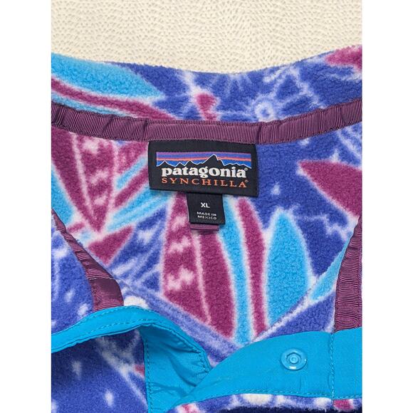 Vintage Patagonia Fleece Synchilla Owl Moon Abstract Print Snap T Pullover Coat - Picture 5 of 7
